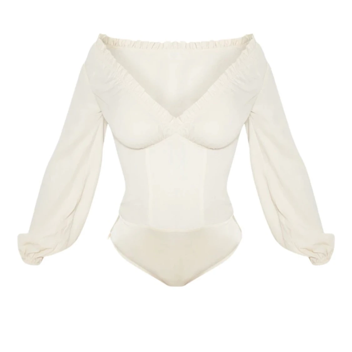 Cream white off shoulder body OANVÄND - 91