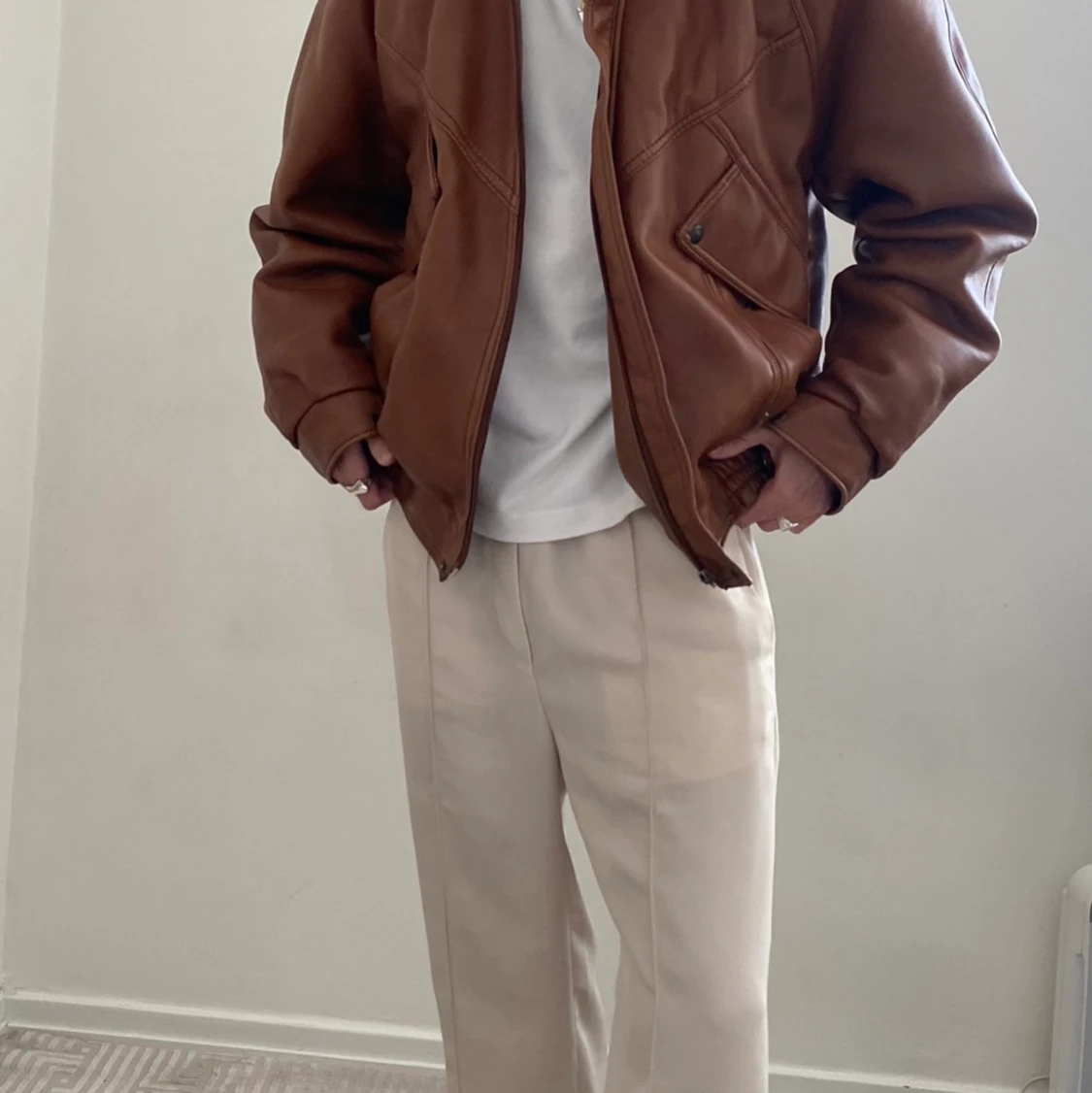Italian brown leather jacket