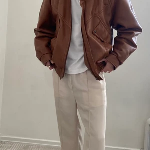 Italian brown leather jacket - Oversized italien leather jacket