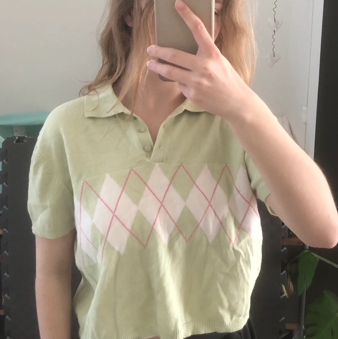 Grön argyle tröja från stradivarius 