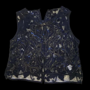 glittertopp från zara - marinblå glittrig mesh topp 