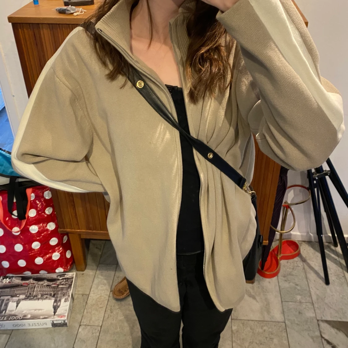 Beige ziphoodie - 91