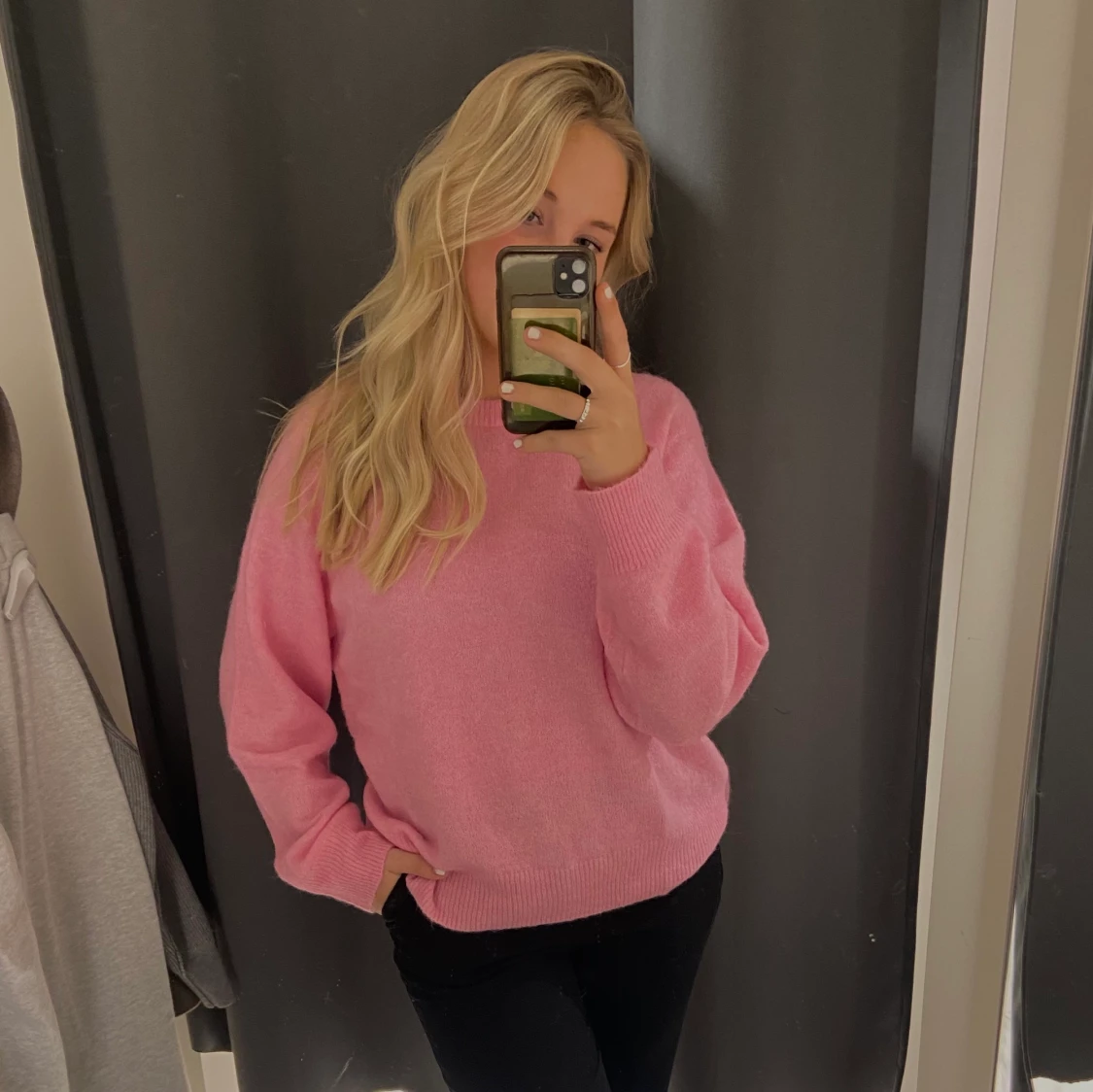 Stickad tröja rosa - 90