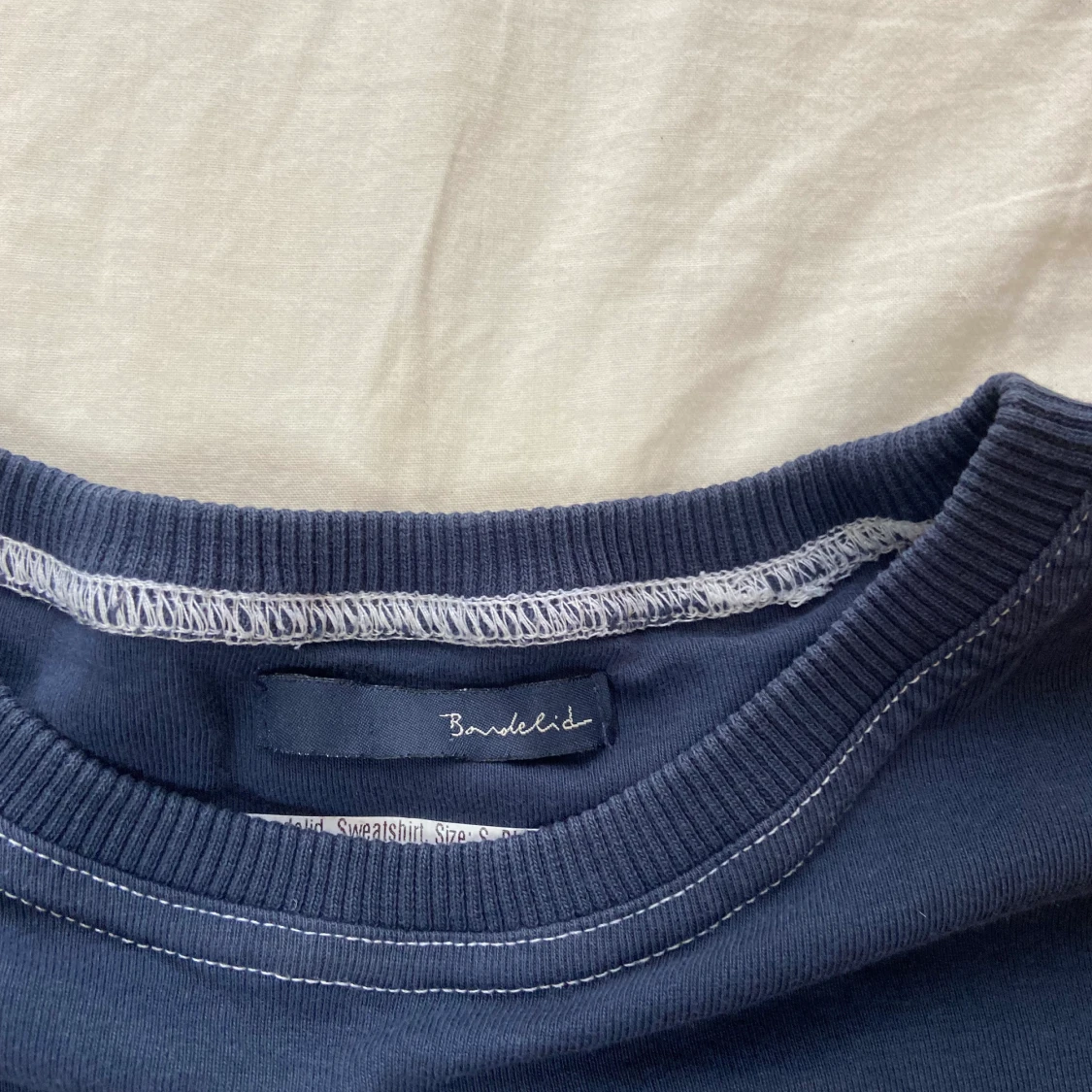 mörkblå långärmad bondelid tröja - 91