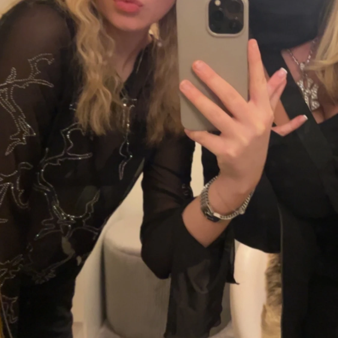 Genomskinlig festtopp - 90