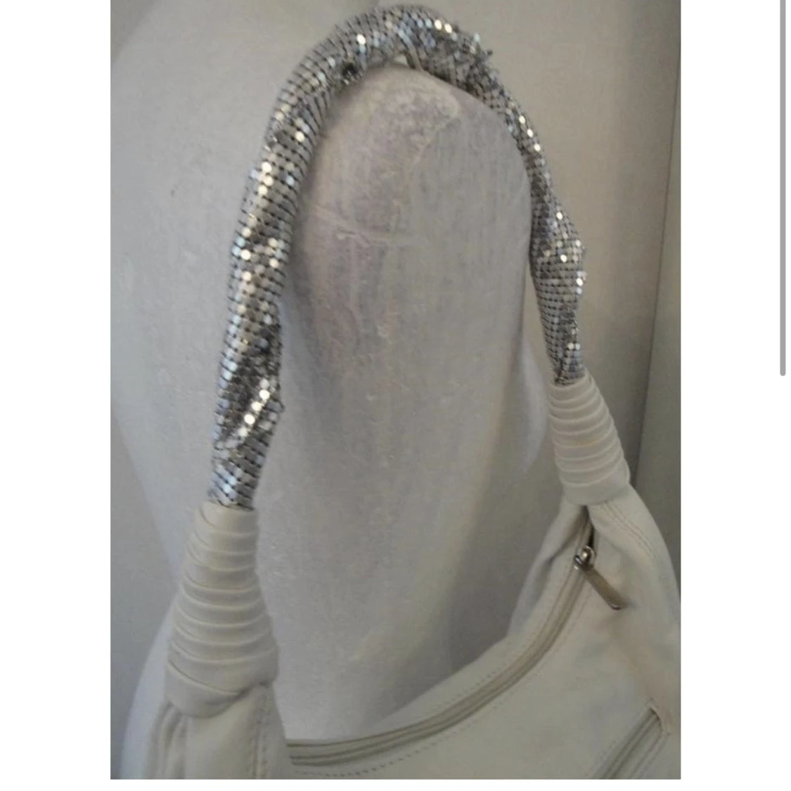 Axelväska vit glitter y2k - 91