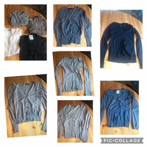 Massa överdelar kofta s/m - Kläder i paket, storlek small och medium. Cardigan 10 st. Ngn mer använd och har noppor och tvättpåverkad, men de flesta är i fint skick.  Frakt kollas upp om det är intressant.  Finns i Åmotfors, kan ta med vid ärende till Charlottenberg eller Arvika.