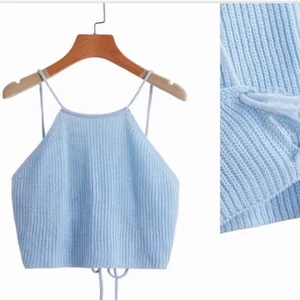 Shein - Stickad söt topp med knytning i ryggen😊 kan fixa snörena själv beroende storlek