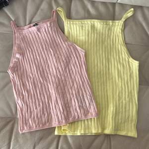 The pink one is size S and the yellow is a bit bigger and size 170. Super cute tops and perfect for summer.
