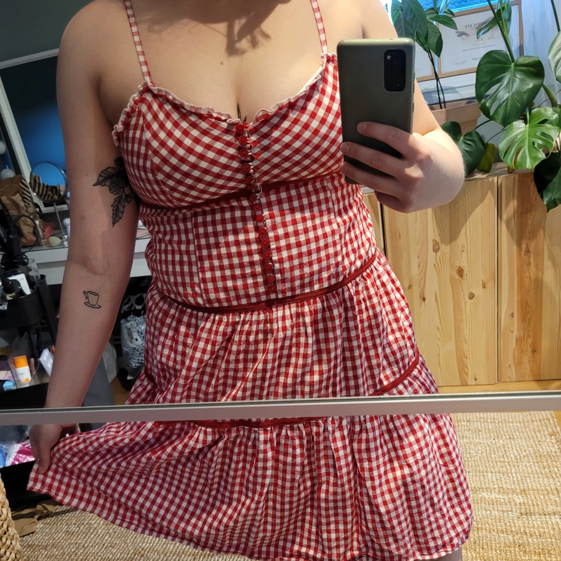 Rutig sommarklänning - 90