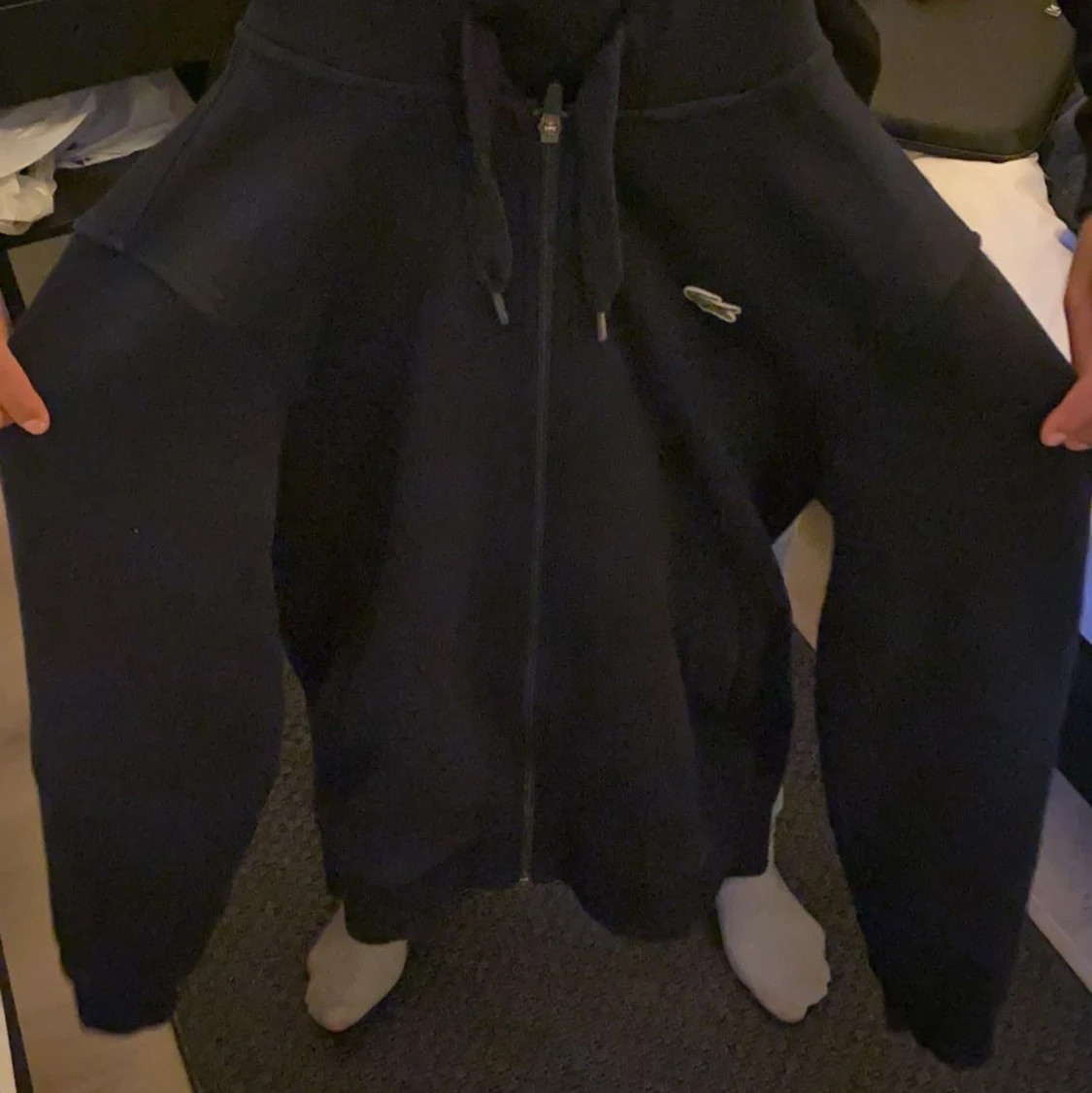 Lacoste zip hoodie storlek s - 90