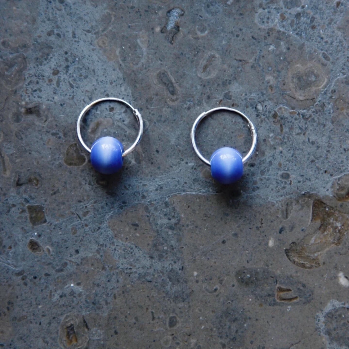 Neptune silver hoops 