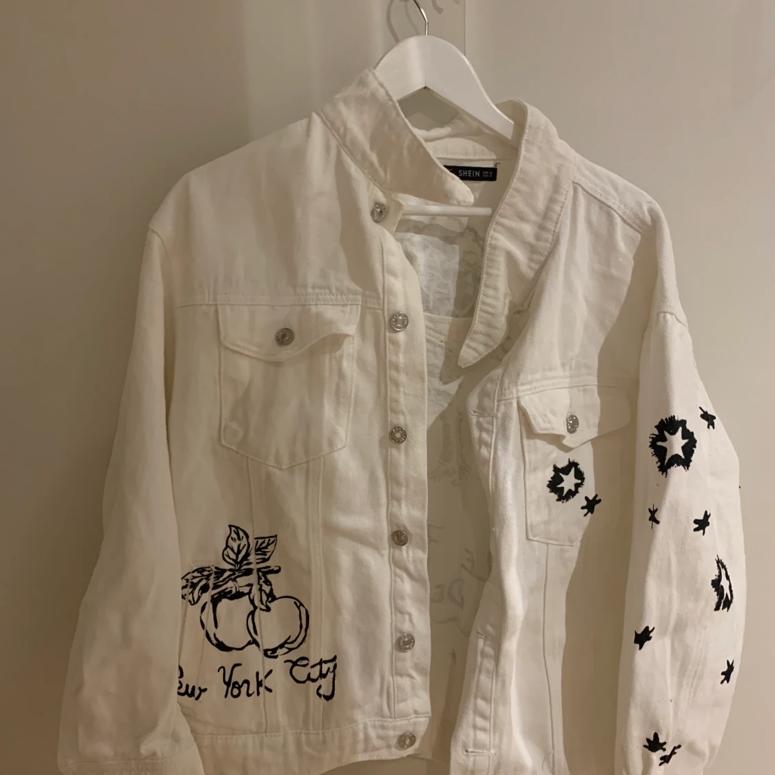 Shein vit jeansjacka - 90