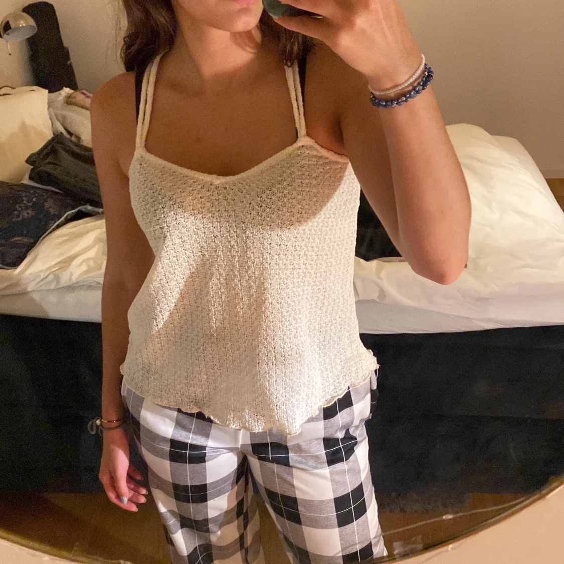 Beige linne/topp (pull and bear)