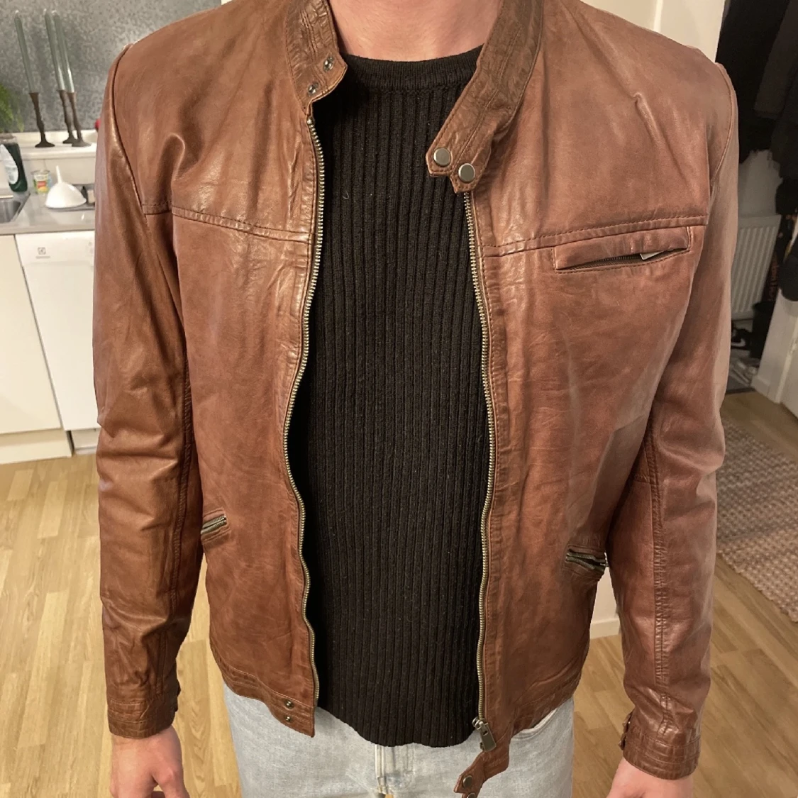 Patrick Ekwalls DBP kalvskinn läderjacka