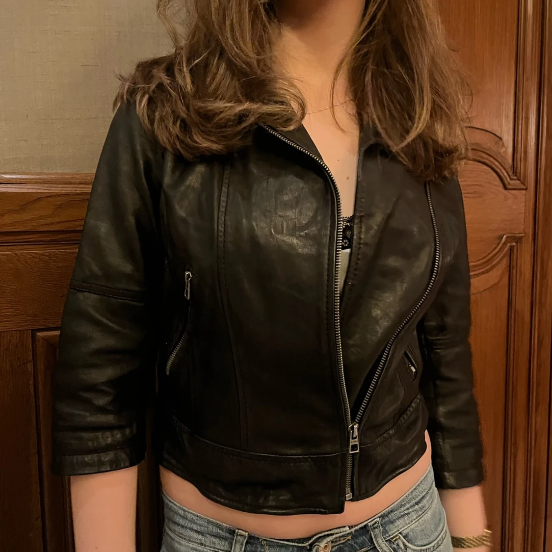 Skinnjacka med trekvartsärmar  - 90