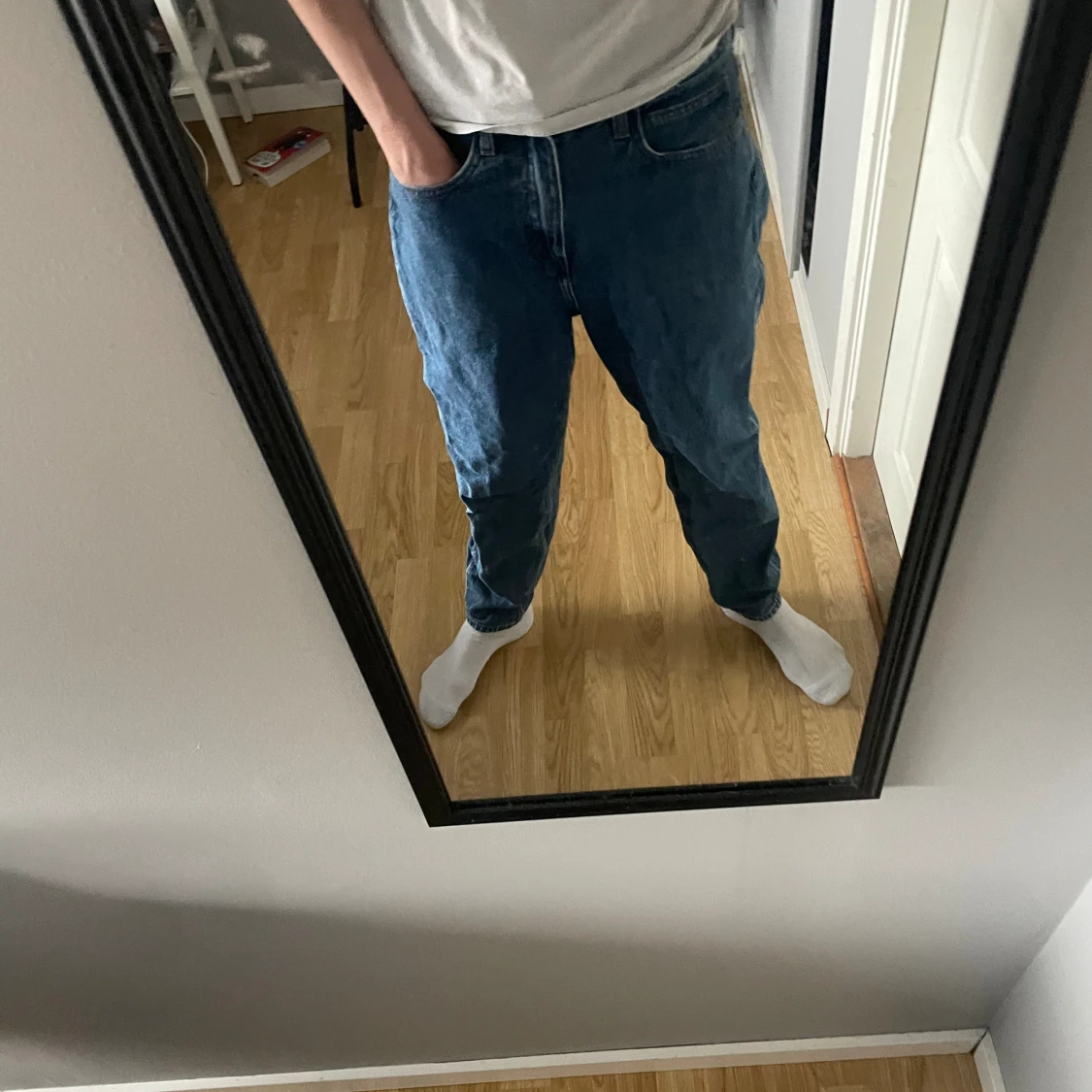 Blåa lee jeans - 90