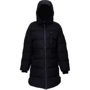 Zink puffer kappa - Svart lång jacka/kappa. Puffer-modell i syntetmaterial. Som ny. Strl 44-46