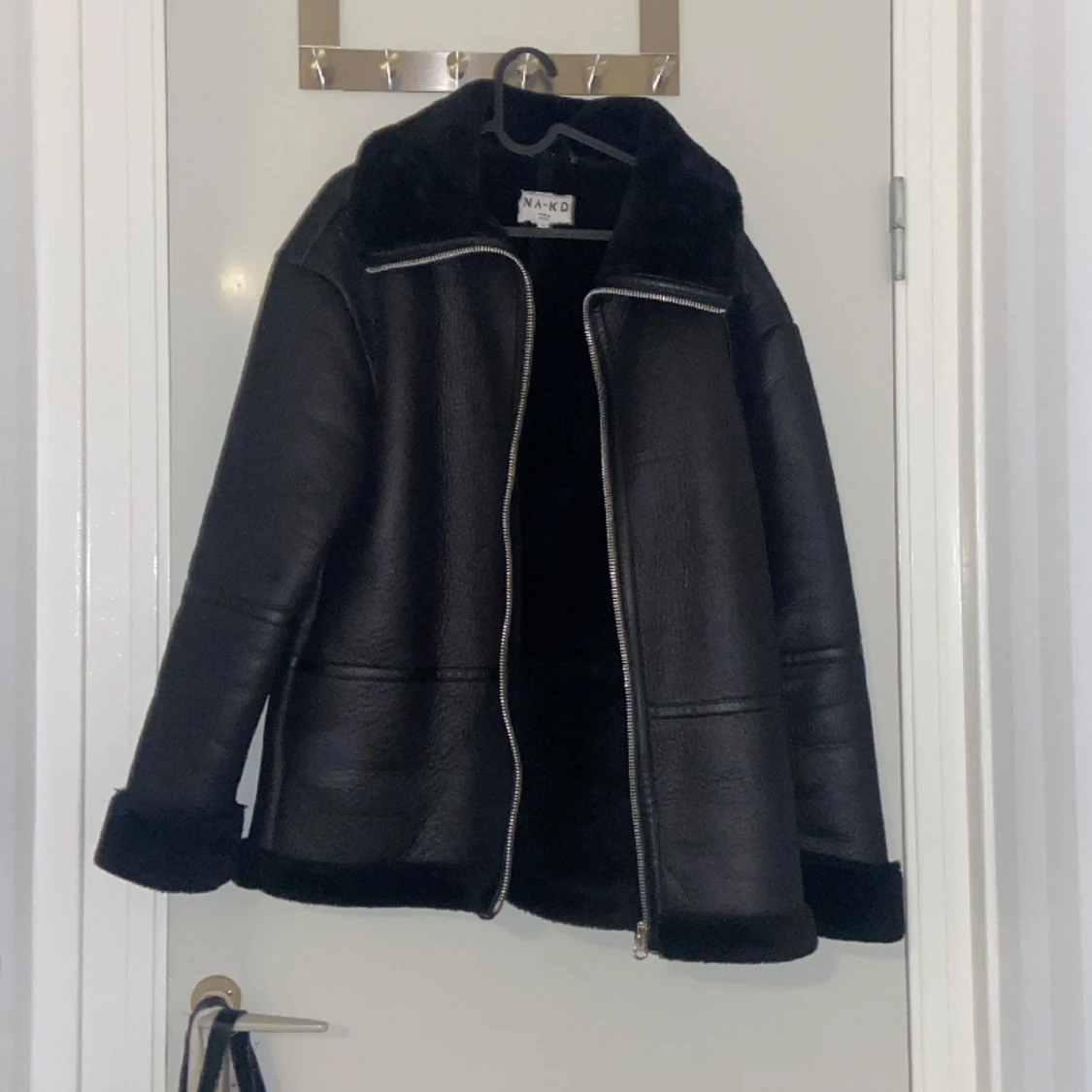 Oversized Pilotjacka svart