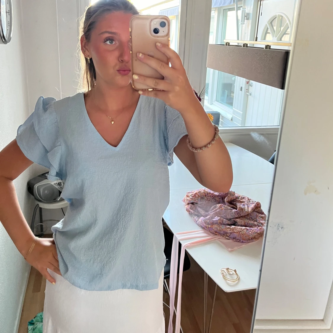 ljusblå blus🩵 - 90