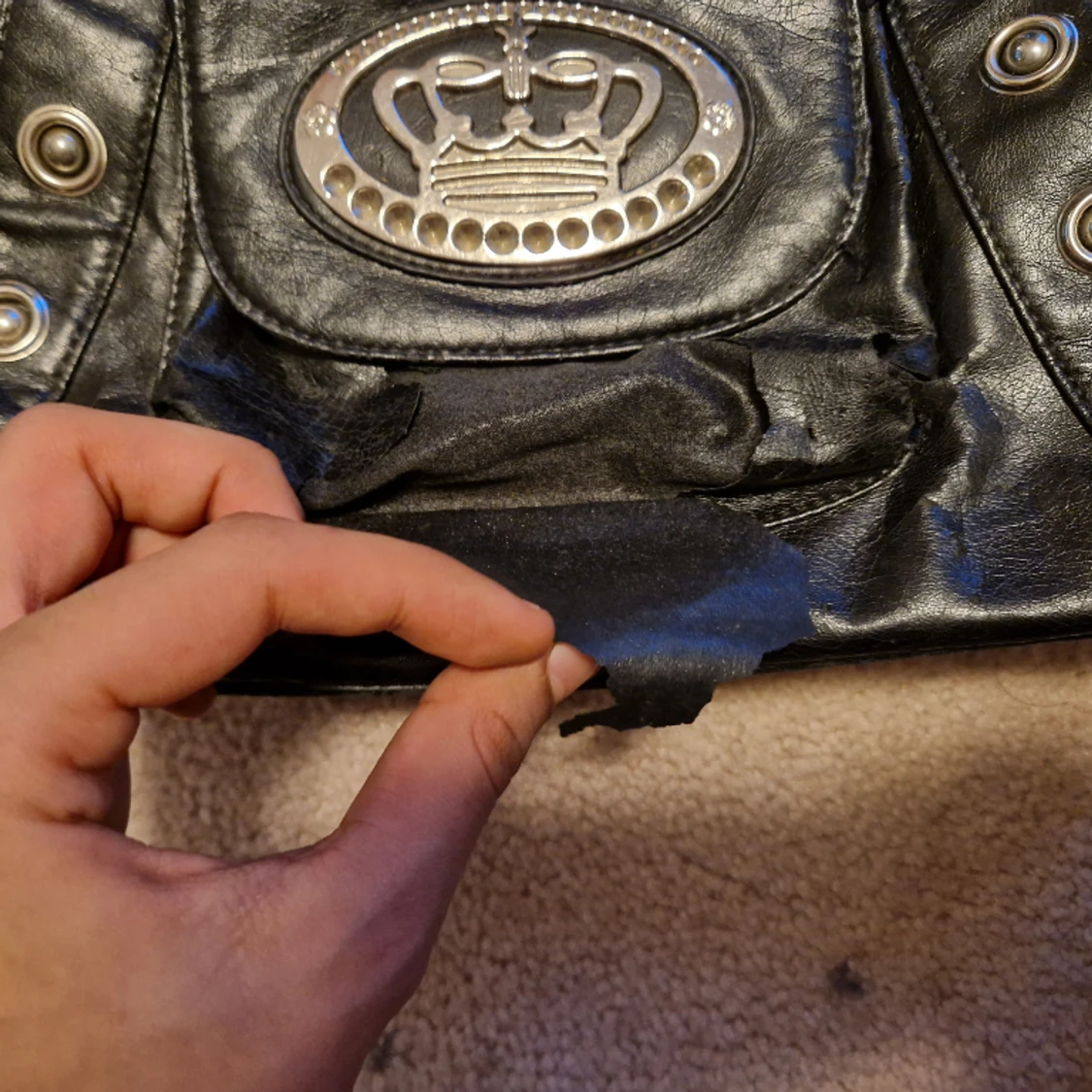 Vintage handväska med fickor - 90