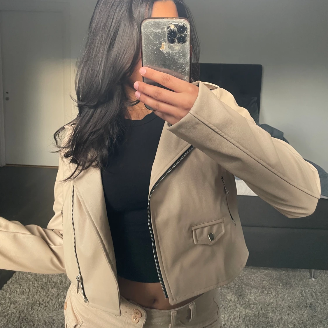 Beige skinnjacka - PLT  - 91