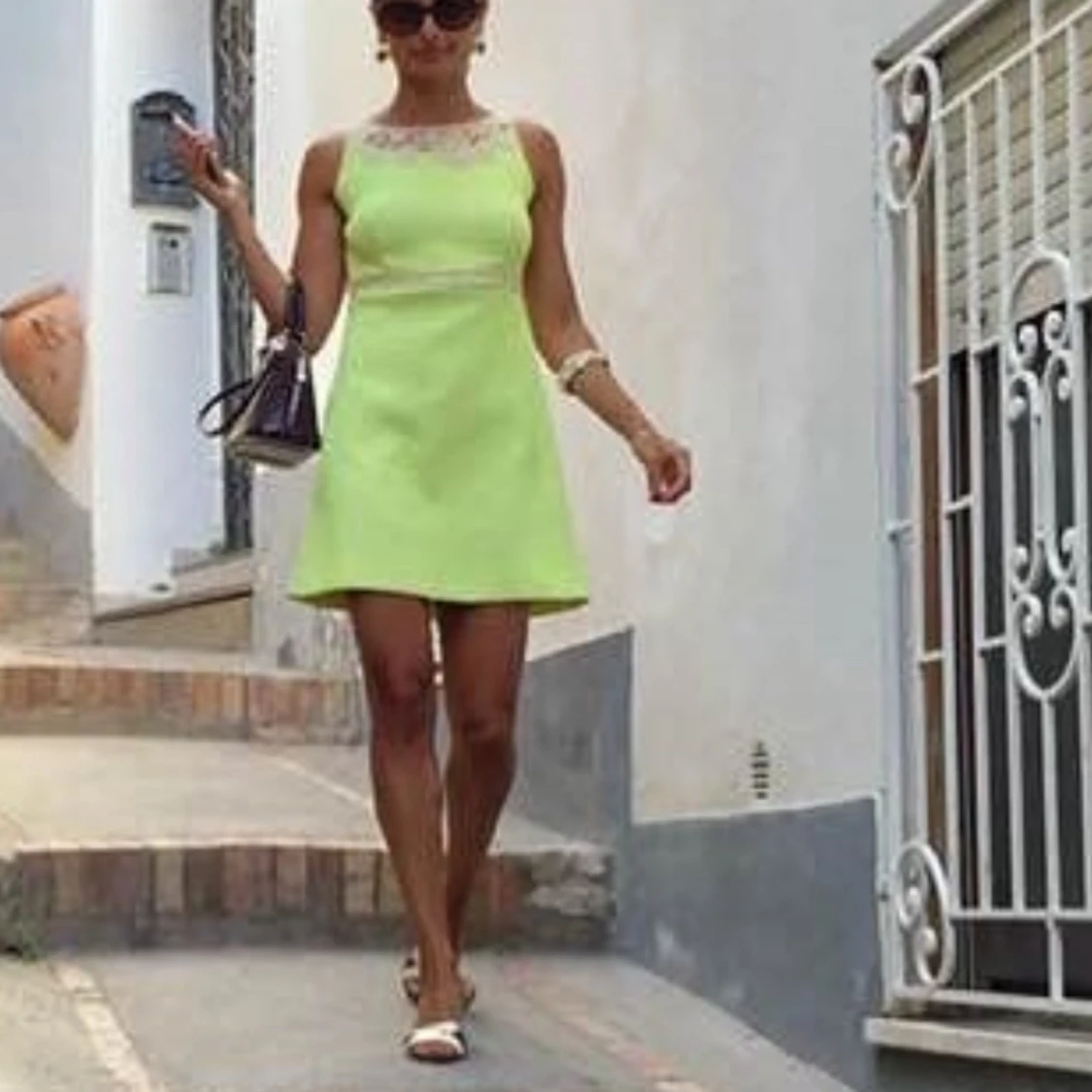 Klänning i citronfärg/lime 