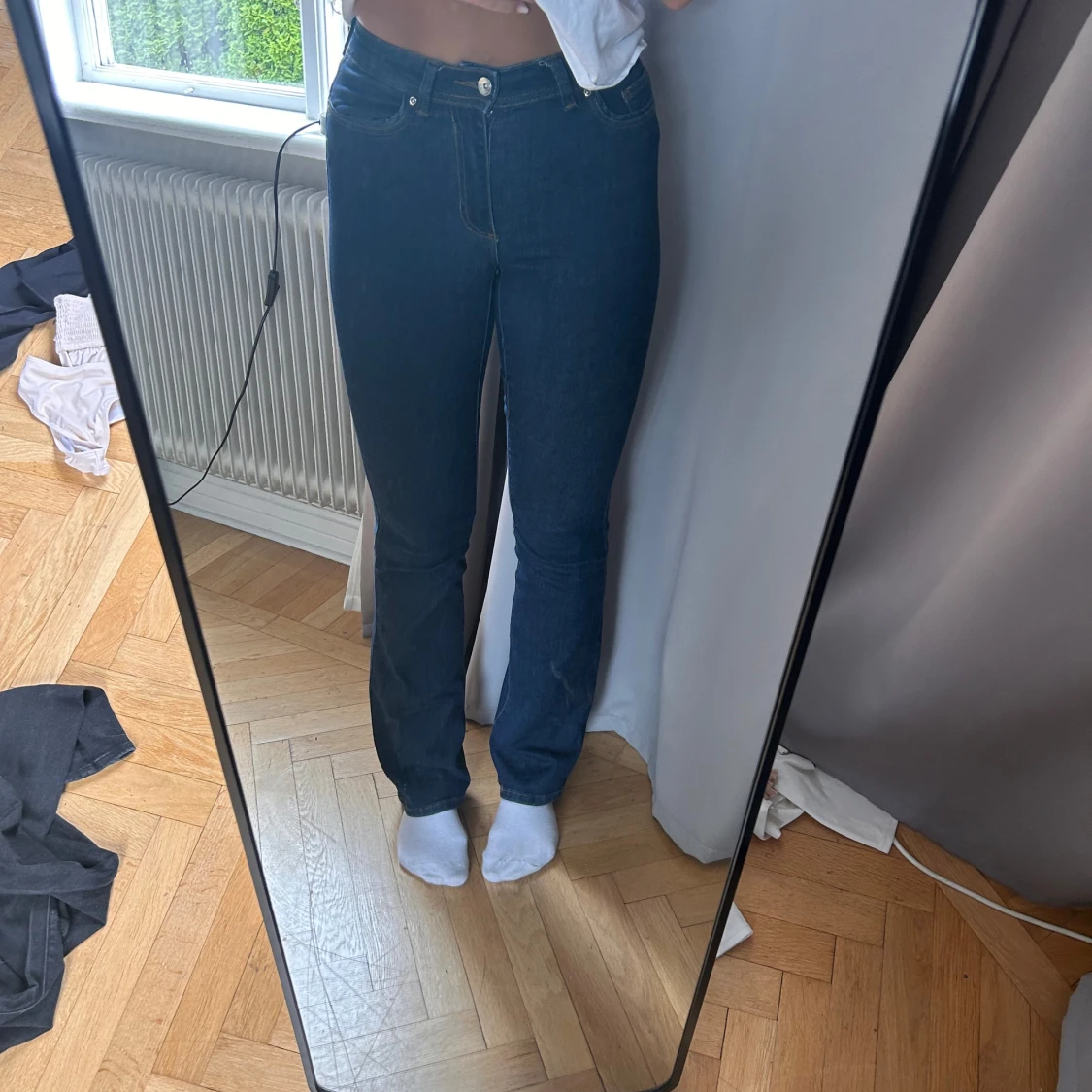 Blåa bootcut jeans