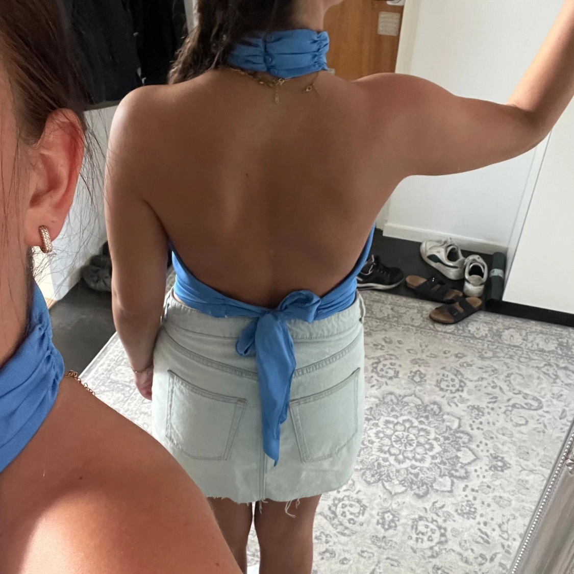 Blå halternecktopp - 91