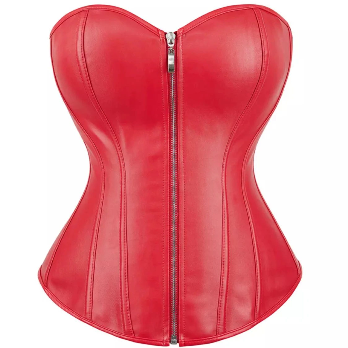 Röd korsett med dragkedja  - 90