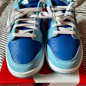 Nike dunk low Retro QS - Nike dunk low Retro QS Argon blue. Size UK 7, US 8,5 EUR 42. Helt oanvända och box ingår. Priset är satt efter stock X. Kan köras hem för ersättning. 