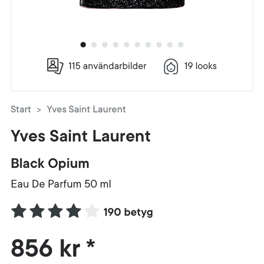Helt ny YSL black opium parfym 50 ml, typ använt 3 sprut. Nypris 856, jag säljer för 550🤩. Accessoarer.