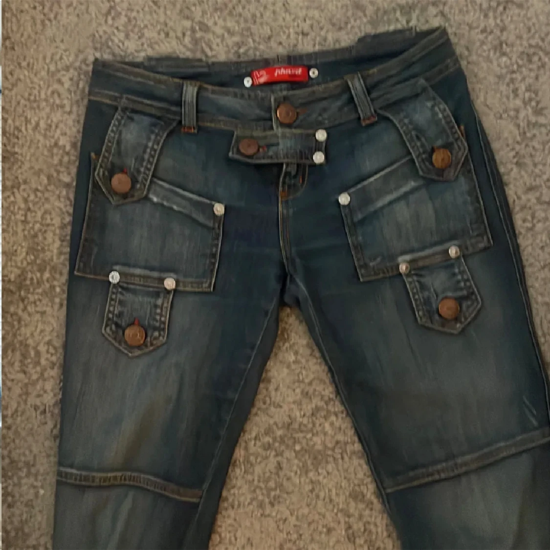 Lågmidjade bootcut jeans - 92