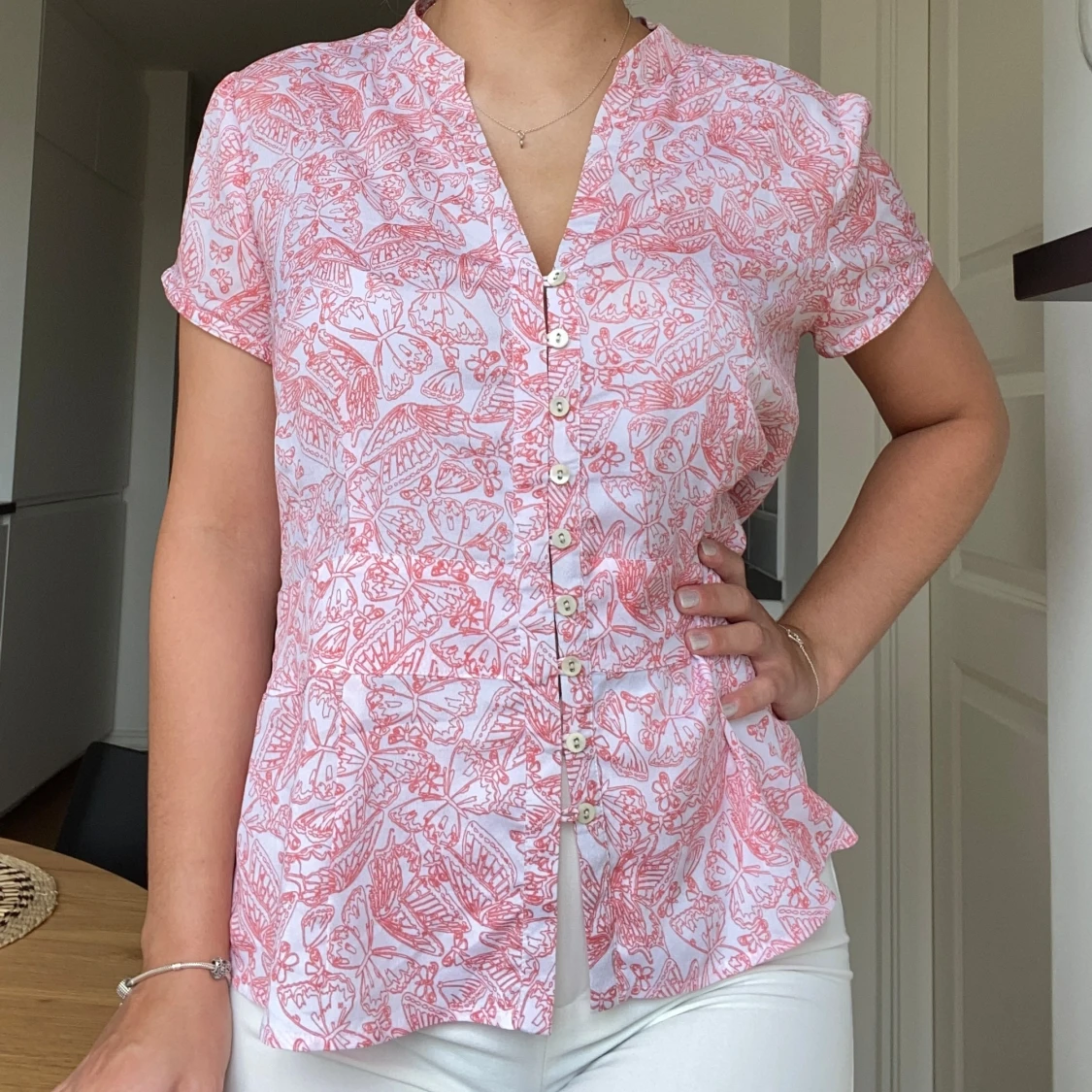 Mönstring rosa blus - 92