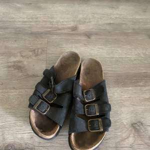 Tofflor i samma stuk som birkenstock. Från scholl. Väldigt sköna, sitter bra men används aldrig längre. 