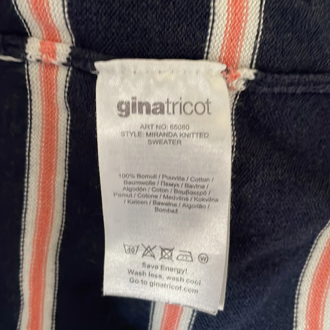 Bomullströja med trekvartsärm - 92