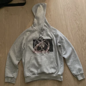 Hoodie  - En grå hoodie med bild på ett skelett i mycket bra skick! 😊 