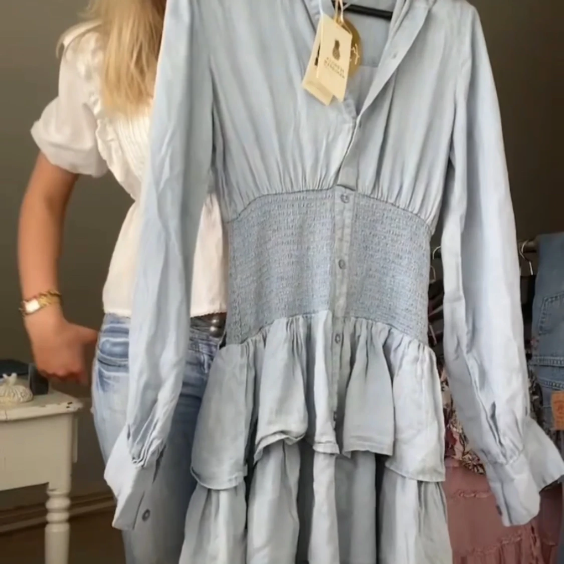 Ljusblå volagklänning  - 90