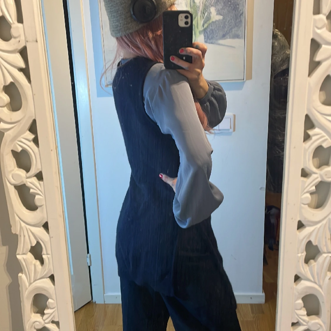 Kashmirväst marinblå xs  - 90