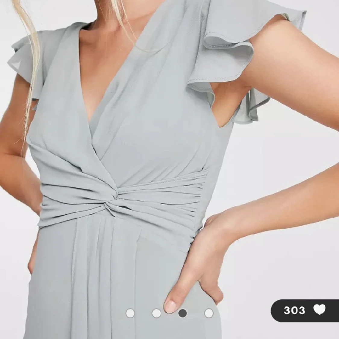 Grå/grön balklänning 