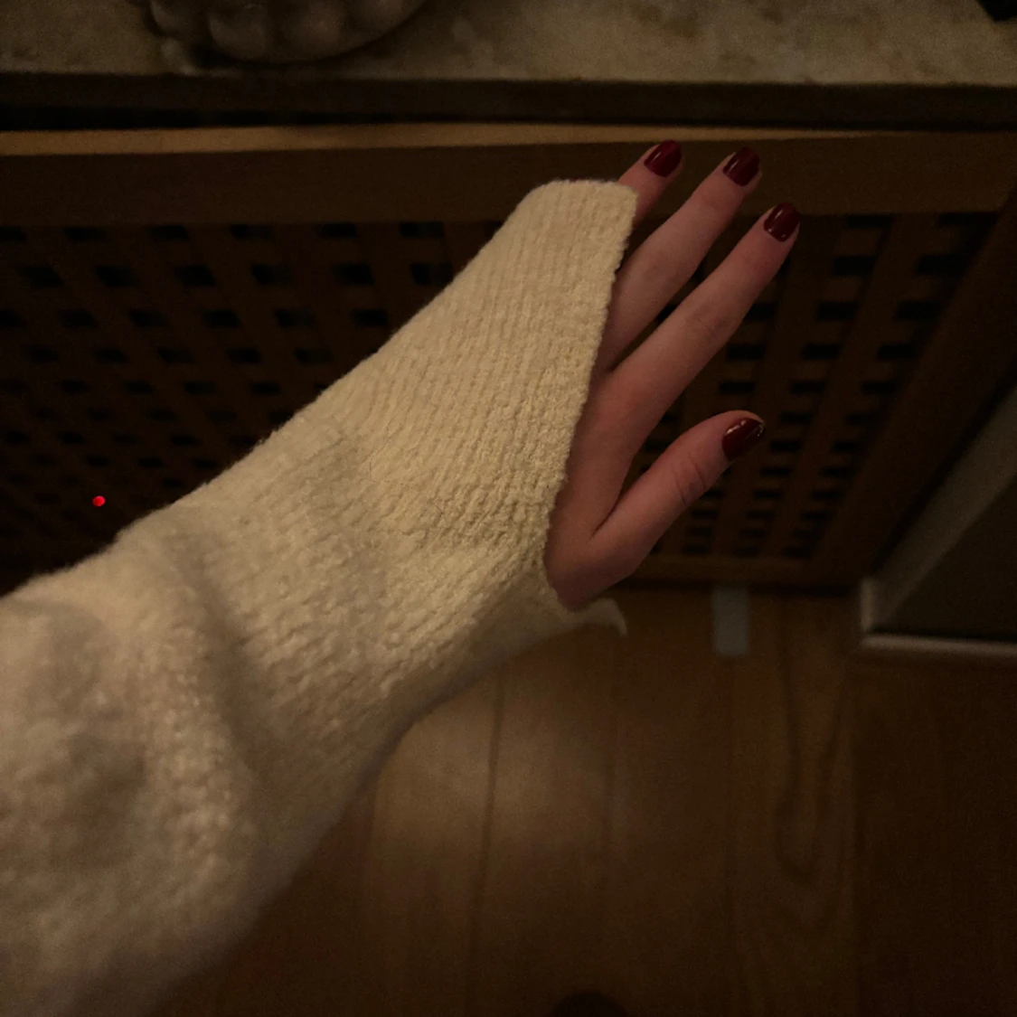 Vit stickad tröja - 90