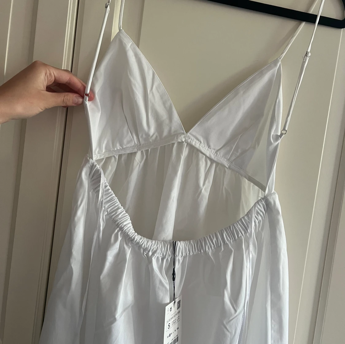 HELT NY zara vit klänning bomull  - 91