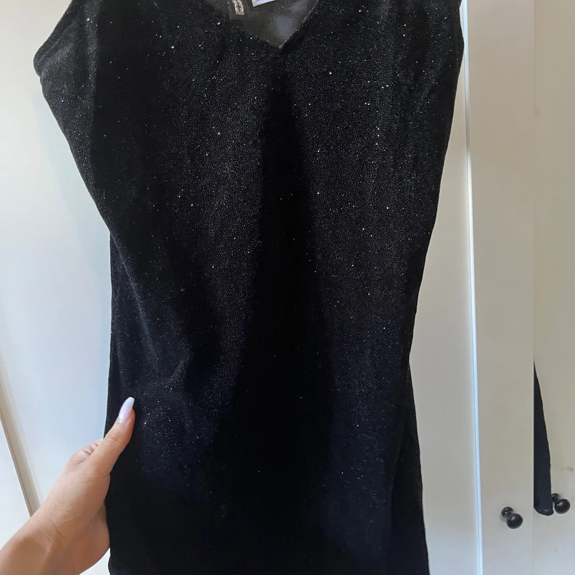 kort glitter klänning