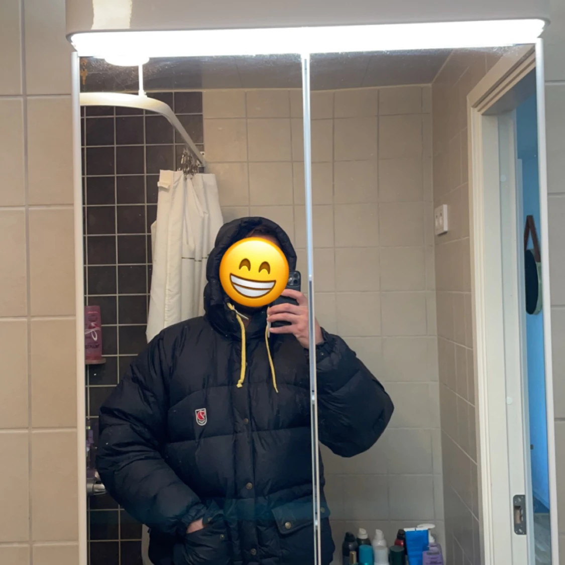 Svart fjällräven vinterjacka  - 90