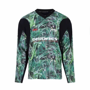 Martine Rose - Martine Rose AW23 Disobey panelled long sleeve football jersey Grass print Sz S, fits big