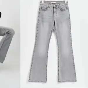 Gråa Gina jeans storlek 34 oanvända för dom va för små, dom är som nya jätte bra skick( original pris 499kr)💗