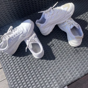 Sneakers/ gympadojer - Sparsamt använda p gr a fotoperation. Puma storlek 40. Vet ej märke på det andra paret storlek 40.  200:-/par