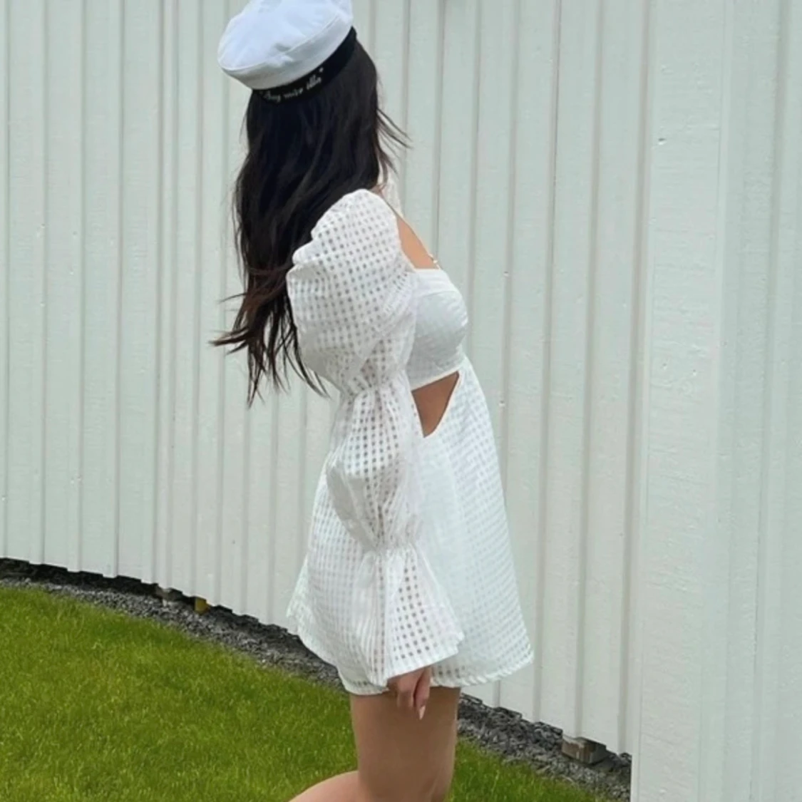 vit klänning/ studentklänning - 90