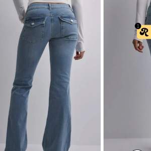 Säljer dessa ljusblåa jeans. Använda två gånger då jag tyckte de var för korta på mig som är 170, så passar någon som är kortare.