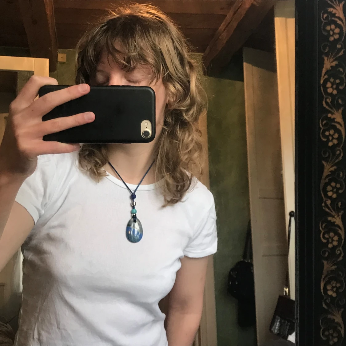 Necklace with pearls and stones - 91